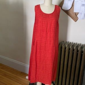 Vermillion linen Flax dress